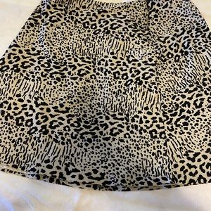 Women’s Worthington Brand Black and Tan Leopard Print A-line Skirt 18